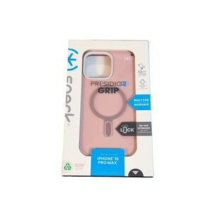 Oo1-N Speck Presidio2 Grip MagSafe w/ClickLock Case iPhone 16 Pro Max - Wed Pink